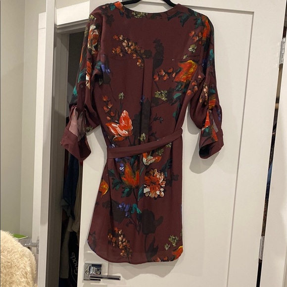 Express Floral Print Women's Dress - Brown - Picture 5 of 5